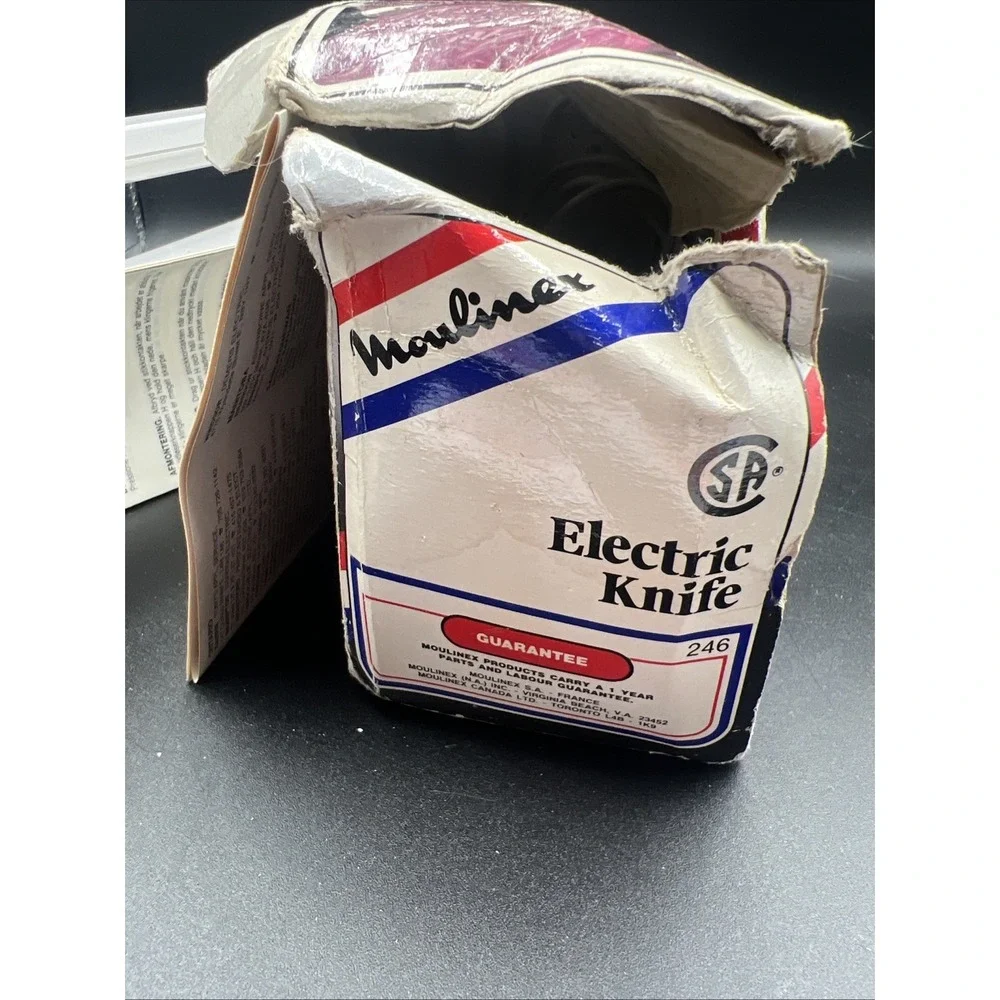 Vtg Moulinex Electric Knife‎ Model Kitchen Stainless Steel Blades France